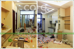 Nội thất phòng bếp và ăn chung cư Tràng An